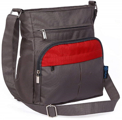 

SOFLEX Men & Women Sports Grey Nylon Sling Bag