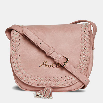 

Miss CL Women Casual Pink Leatherette Sling Bag