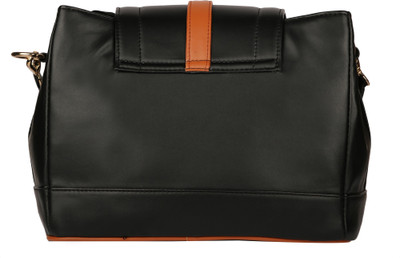 

Johan&keith Women Casual, Sports Black, Tan PU Sling Bag