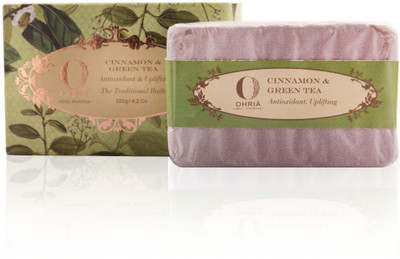 

Ohria Ayurveda Cinnamon & Green Tea Atioxidant & Uplifting Traditional Bath Soap - 4.2 oz(120 g)
