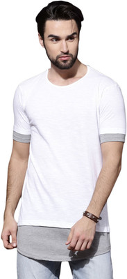 Roadster Solid Men Round Neck White T-Shirt