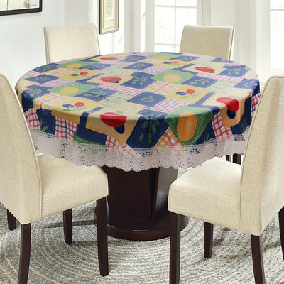E-Retailer Printed 6 Seater Table Cover(Multicolor, PVC)