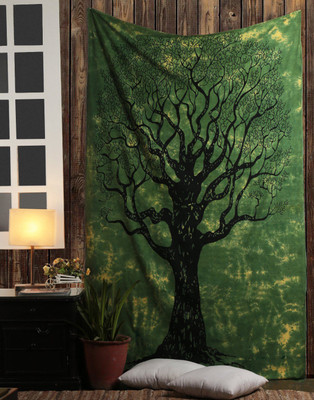 

Rajrang Mandala Wall Tapestry Living Room Cotton Mandala Tapestry(Green)