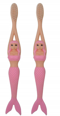 

Prime Set of 2 Pcs Mermaid Shape Kids Tooth Brush for Health & Personal Care, Pink Soft Toothbrush(Pack of 2)