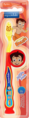 

aquawhite CHHOTA BHEEM Jiggle Wiggle Toothbrush with 2 D CHHOTA BHEEM Image on Hygiene Cap, Suction Cup & Tongue Cleaner, Red, Health & Personal Care. Soft Toothbrush