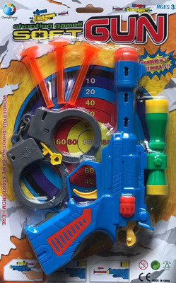 

Mahvi Toys Shooting Soft Dart Toy Gun with Handcuffs for Kids(Multicolor)