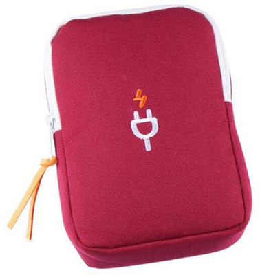 

SooperStore Electronic Accessories Storage Pouch Bag Multifunction Smartphone Charger Headset Data Cable Organiser for Travel (Red)(Red)
