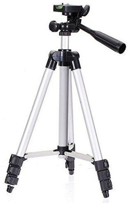 

ShutterBugs Tripod-3110 Portable Adjustable Aluminum Lightweight Camera Stand With Three-Dimensional Head & Quick Release Plate For Video Cameras and mobile Tripod Tripod(Black & Silver, Supports Up to 1500)