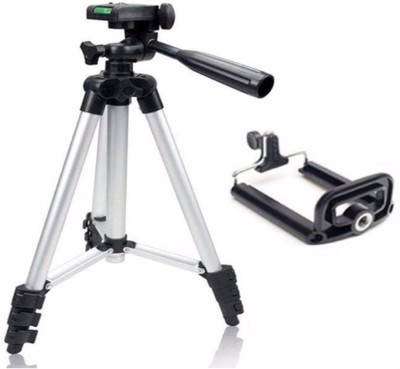 

Tygot Tripod-3110 Portable Adjustable Aluminum Lightweight Camera Stand With Three-Dimensional Head Tripod(Silver, Supports Up to 1500)