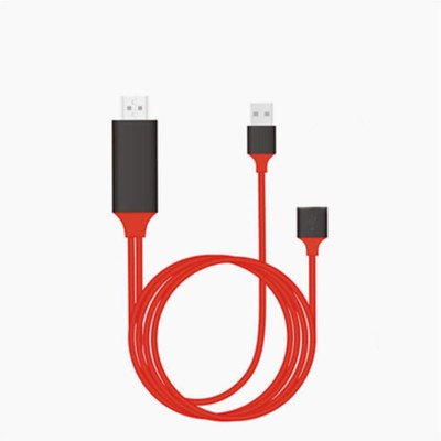 

AGE CARE TV-out Cable Tv Cable Micro USB to HDMI Cable MHL to HDMI 1080P HDTV Adapter Cable Cord -IOS Lightning to HDMI Cable, HD TV Cable for iPhone iPad HDMI Cable(Red, For Computer)