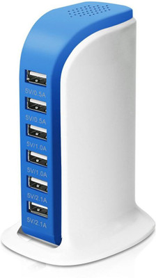 

anweshas Premium Quality 6 Usb Port Charging Dock 8A/40W 110-220V Overload Protection, High Temperature Protection, Smart IC Tech Charging Station, Desktop Charger Wall, Quick Charger, High power, store and fast charge 6 devices Dock(Multicolor)