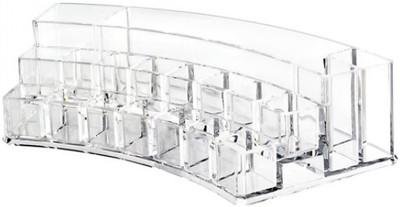 

Flipco Acrylic Sector Cosmetic Rack Cosmetics Storage Transparent Cosmetic Makeup Organizer for Lipstick Foundations Creams Lotions and Brushes Makeup Vanity Box(CLEAR)