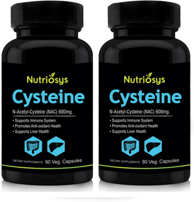 

Nutriosys Cysteine 600mg ( Veg Capsules)- Pack of 2(180 No)