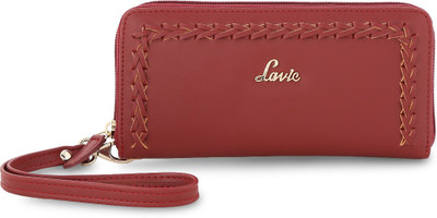 

Lavie Women Casual Maroon Artificial Leather Wrist Wallet(10 Card Slots), Dk red