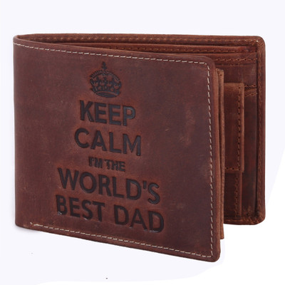 

Hide Hunt Men Casual Brown Genuine Leather Wallet(7 Card Slots)