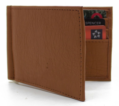 

MS Men Brown Artificial Leather Money Clip(6 Card Slots)