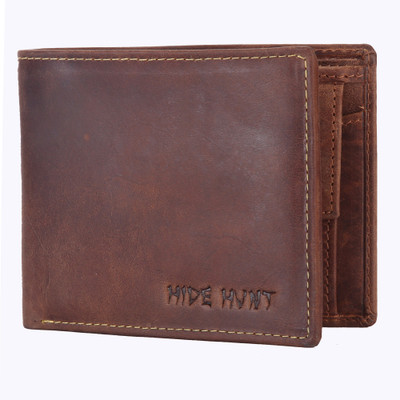 

Hide Hunt Men Formal Brown Genuine Leather Wallet(6 Card Slots)