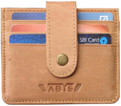 

ABYS Men Formal Tan Genuine Leather Card Holder(6 Card Slots)