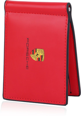 

Porsche Shine Men Red Artificial Leather Money Clip(3 Card Slots)