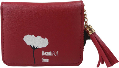 

SB Women Red Artificial Leather Wallet(4 Card Slots)