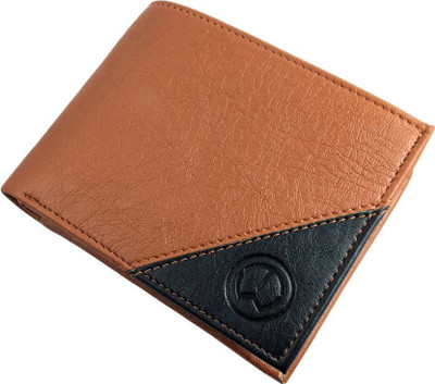 

KnW Men Casual Tan, Black Artificial Leather Wallet(3 Card Slots), Black;tan