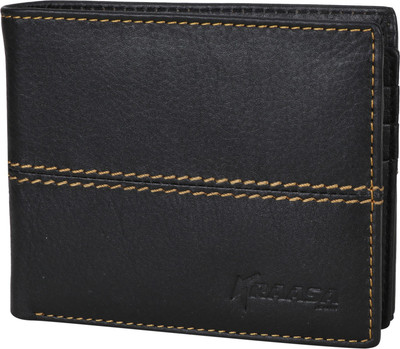 

Kraasa Men Casual Black Genuine Leather Wallet(8 Card Slots)