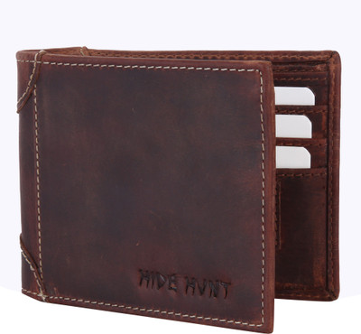 

Hide Hunt Men Formal Brown Genuine Leather Wallet(10 Card Slots)