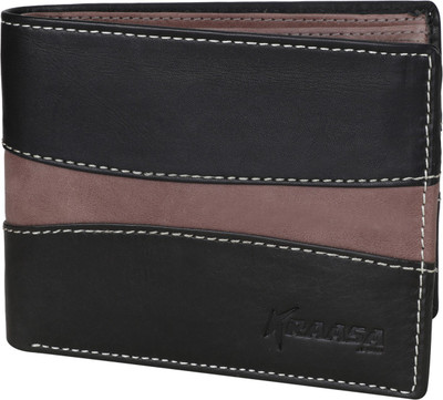 

Kraasa Men Casual Black, Brown Genuine Leather Wallet(8 Card Slots), Black;grey