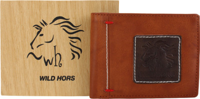 

wild hors Boys Casual Brown Genuine Leather Wallet(6 Card Slots), Tan