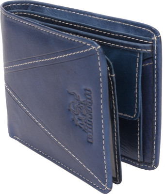 

Bull Kraft Men Blue Genuine Leather Wallet(6 Card Slots), Blue-04