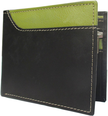 

Zubron Men Casual Black, Green Genuine Leather Wallet(3 Card Slots), Multicolor007