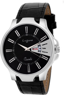 

Lugano LG 1132 Exclusive & Royal Black Slim Leather Watch Watch - For Men
