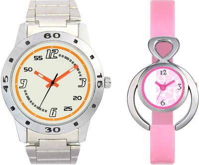 

VALENTIME VL04VT13 New Latest Stylish Designer Collection Leather Combo Couple Silver Metal bracelet Fancy Casual Best Offer Watch - For Men & Women