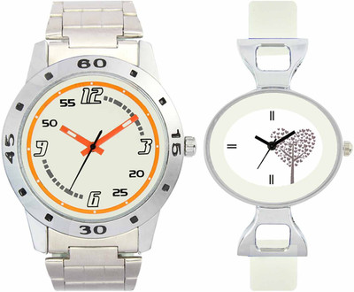 

VALENTIME VL04VT32 New Latest Stylish Designer Collection Leather Combo Couple Silver Metal bracelet Fancy Casual Best Offer Watch - For Men & Women