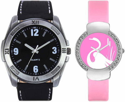 

VALENTIME VL34VT24 New Latest Stylish Designer Collection Leather Combo Diamond Couple Fancy Casual Best Offer Watch - For Men & Women