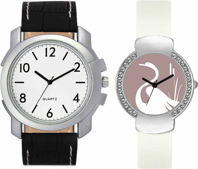 VALENTIME VL12VT26 New Latest Stylish Designer Collection Leather Combo Couple Fancy Diamond Party Best Offer Watch - For Men & Women