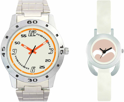 

VALENTIME VL04VT20 New Latest Stylish Designer Collection Leather Combo Couple Silver Metal bracelet Fancy Casual Best Offer Watch - For Men & Women