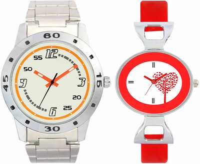 

VALENTIME VL04VT31 New Latest Stylish Designer Collection Leather Combo Couple Silver Metal bracelet Fancy Casual Best Offer Watch - For Men & Women