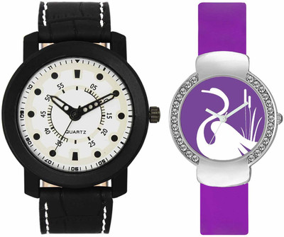

VALENTIME VL16VT22 New Latest Stylish Designer Collection Leather Combo Couple Diamond Fancy Casual Best Offer Watch - For Men & Women
