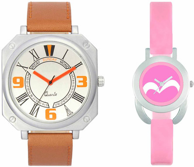 

VALENTIME VL45VT18 New Latest Stylish Designer Collection Leather Combo Couple Fancy Casual Best Offer Watch - For Men & Women