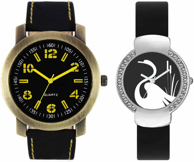 

VALENTIME VL33VT21 New Latest Stylish Designer Collection Leather Combo Couple Diamond Fancy Casual Best Offer Watch - For Men & Women