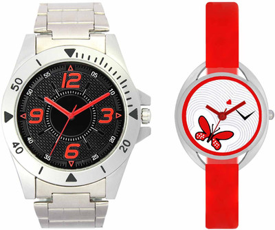 

VALENTIME VL02VT04 New Latest Stylish Designer Collection Leather Combo Couple Silver Metal bracelet Fancy Casual Best Offer Watch - For Men & Women