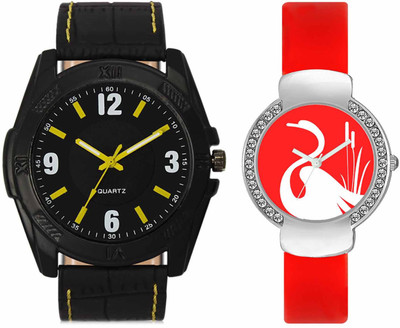 

VALENTIME VL17VT25 New Latest Stylish Designer Collection Leather Combo Couple Fancy Diamond Casual Best Offer Watch - For Men & Women
