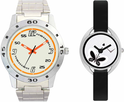 

VALENTIME VL04VT01 New Latest Stylish Designer Collection Leather Combo Couple Silver Metal bracelet Fancy Casual Best Offer Watch - For Men & Women