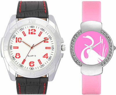 

VALENTIME VL29VT24 New Latest Stylish Designer Collection Leather Combo Diamond Couple Fancy Casual Best Offer Watch - For Men & Women