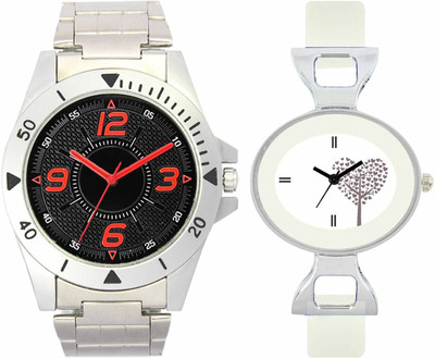 

VALENTIME VL02VT32 New Latest Stylish Designer Collection Leather Combo Couple Silver Metal bracelet Fancy Casual Best Offer Watch - For Men & Women