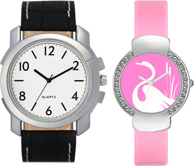 

VALENTIME VL12VT24 New Latest Stylish Designer Collection Leather Combo Diamond Couple Fancy Casual Best Offer Watch - For Men & Women