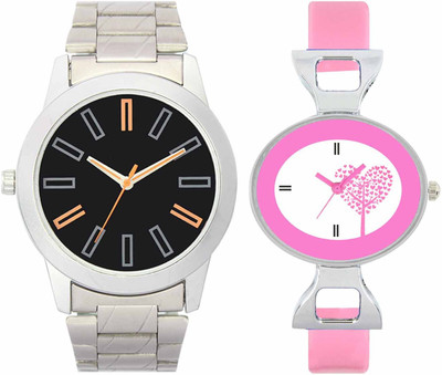 

VALENTIME VL01VT30 New Latest Stylish Designer Collection Leather Combo Couple Silver Metal bracelet Fancy Casual Best Offer Watch - For Men & Women