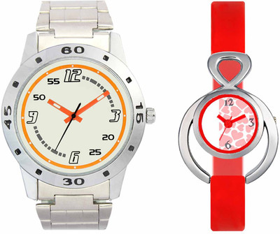 

VALENTIME VL04VT14 New Latest Stylish Designer Collection Leather Combo Couple Silver Metal bracelet Fancy Casual Best Offer Watch - For Men & Women