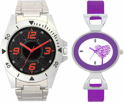 

VALENTIME VL02VT28 New Latest Stylish Designer Collection Leather Combo Couple Silver Metal bracelet Fancy Casual Best Offer Watch - For Men & Women